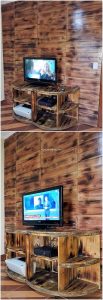 Pallet Wall Decor with TV Stand