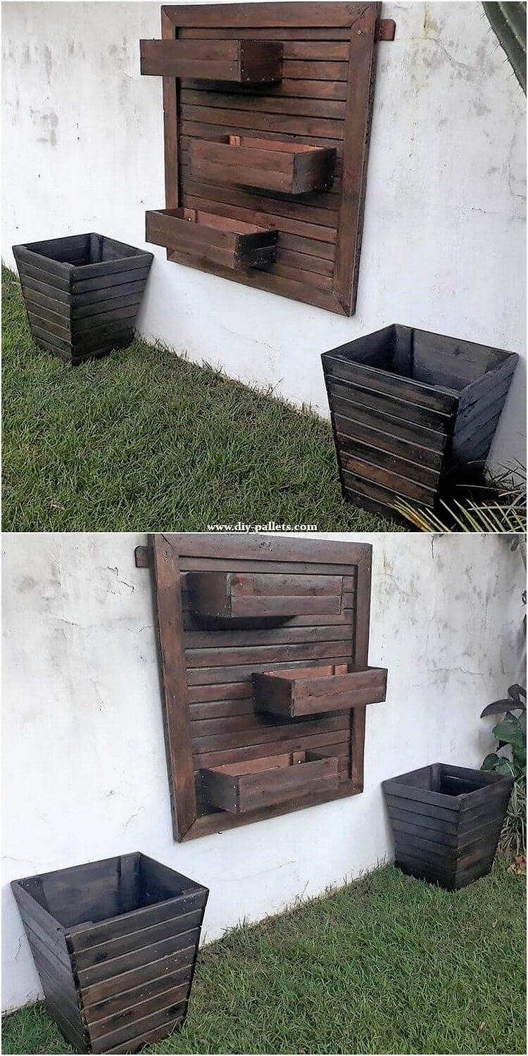 Pallet Wall Planter and Planter Boxes DIY Pallet Creations