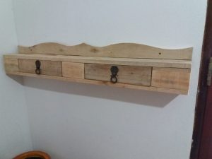 Pallet Wall Shelf with Drawers