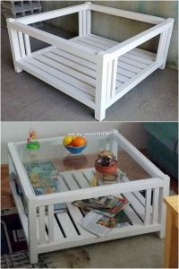 Glass Top Pallet Table