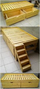 Pallet Bed with Drawers
