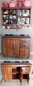 Pallet Cup Holder and Cabinet