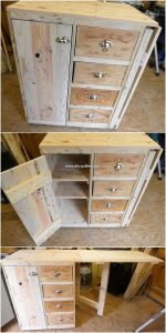 Pallet Folding Table with Drawers