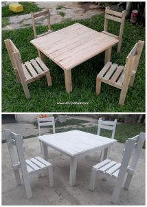 Pallet Garden Chairs and Table