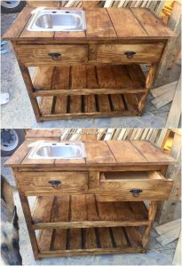Pallet Sink with Drawers