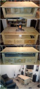 DIY Pallet Coffee Table with Drawers
