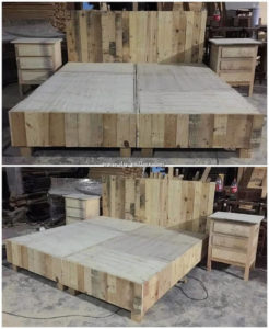 Pallet Bed with Side Tables