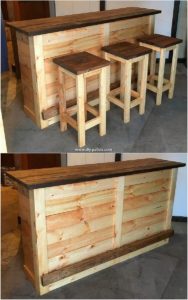 Pallet Counter Table and Stools