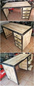 Pallet Desk with Drawers