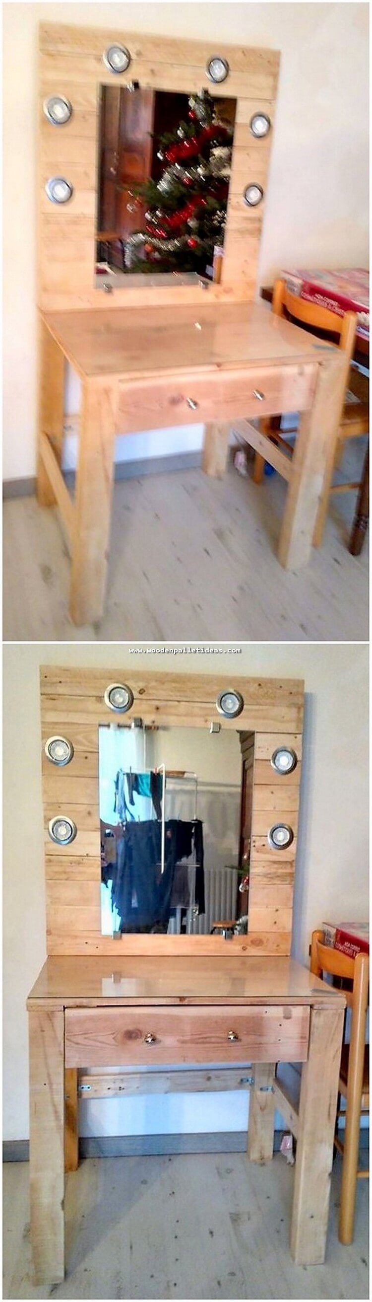 Pallet Dressing Table with Drawers DIY Pallet Creations