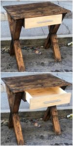 Pallet Side Table with Drawer
