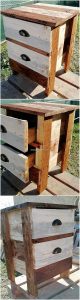 Pallet Side Table with Drawers