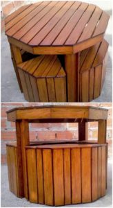 Round Top Pallet Table and Stools