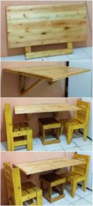 Pallet Folding Table and Chairs