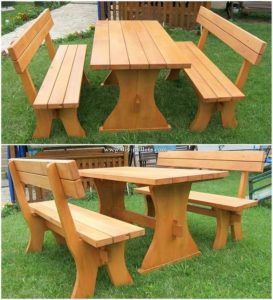 Pallet Garden Benches and Table