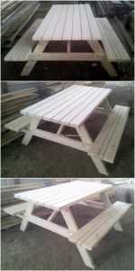 Pallet Table with Benches