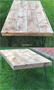 Pallet Table with Metal Legs