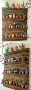 Pallet Wall Planter Pots Stand