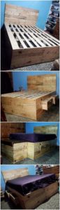 Pallet Bed with Storage Drawers