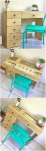 Pallet Desk Table with Drawers