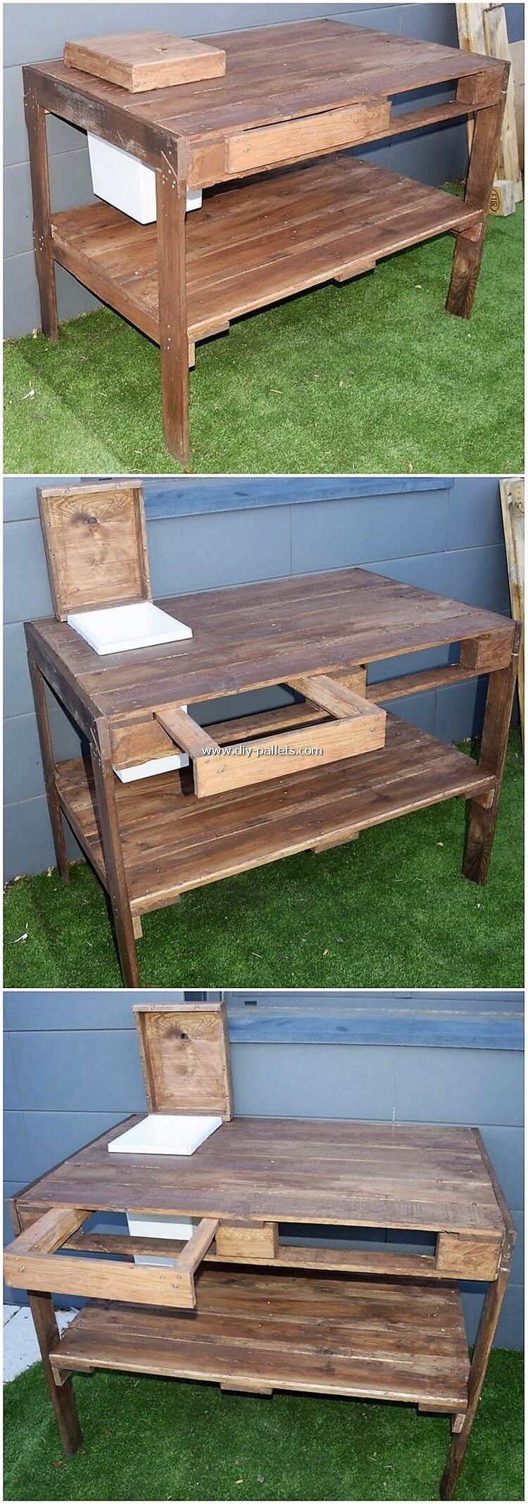 Pallet Table with Drawer DIY Pallet Creations