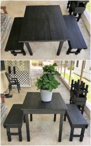 Wood Pallet Table and Benches