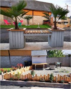 Pallet Bench with Side Planters