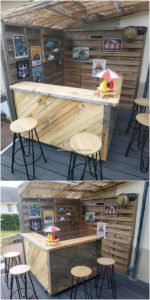 Pallet Counter Table and Stools