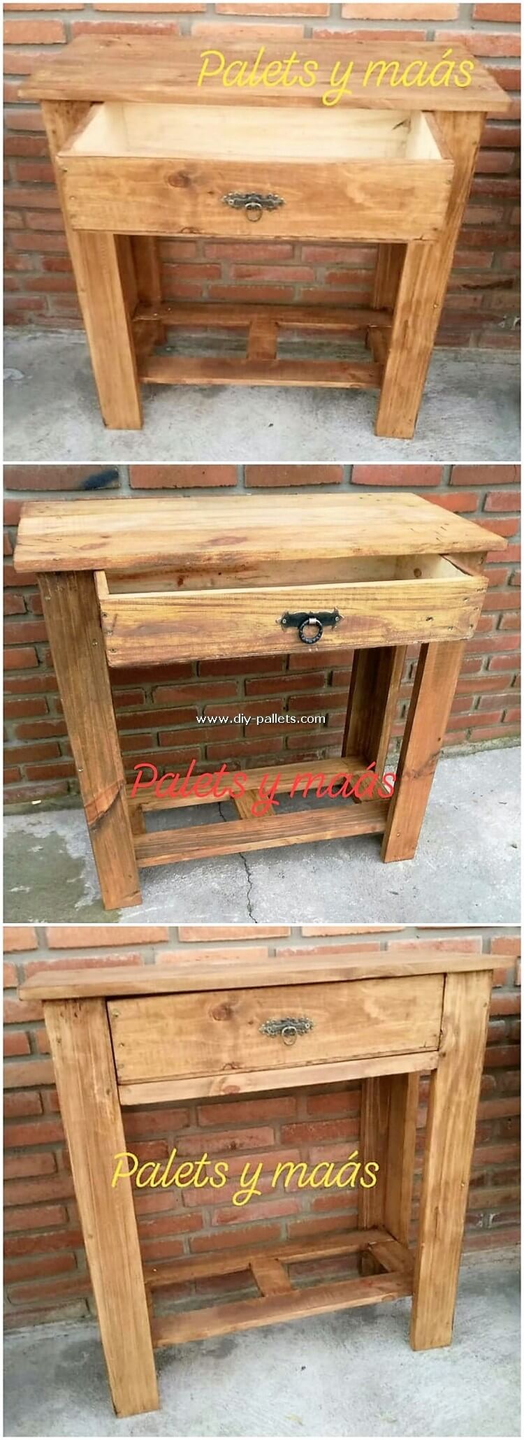 Wood Pallet Table with Drawer